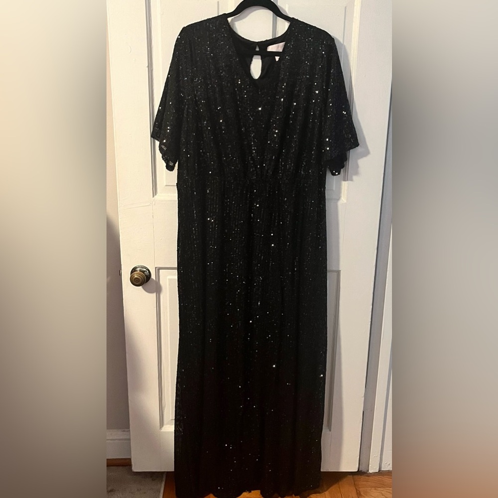 Maxi Black Sequin Gown